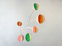 Mid Century Modern Mobile Handmade Wood & Acrylic Kinetic Sculpture - thumbnail 1
