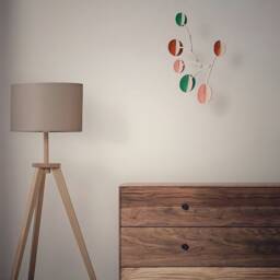 Mid Century Modern Mobile Handmade Wood & Acrylic Kinetic Sculpture - thumbnail 3