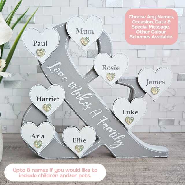 Blended Family Sign With Names, Rustic Name Sign, Plaque, Personalised Mummy Gifts, 40Th Birthday Gifts For Mum, Mothers Day - image 1