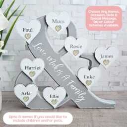 Blended Family Sign With Names, Rustic Name Sign, Plaque, Personalised Mummy Gifts, 40Th Birthday Gifts For Mum, Mothers Day - thumbnail 1