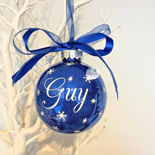 Personalised Bauble, Christmas Name Glitter Custom Name, Ornament - image 1