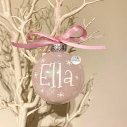 Personalised Bauble, Christmas Name Glitter Custom Name, Ornament - thumbnail 4