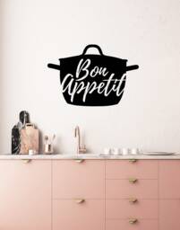 Bon Appetit Vinyl Wall Decal Pot Soup Restaurant Kitchen Stickers Mural - #3134Di - thumbnail 1