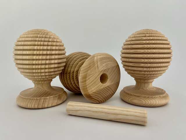 Decorative American Ash Wooden Finial Cap For Newal Post, Woodturned Home Decor - image 1