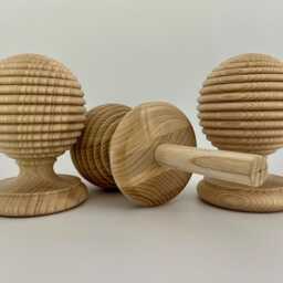 Decorative American Ash Wooden Finial Cap For Newal Post, Woodturned Home Decor - thumbnail 2