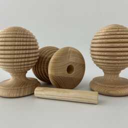 Decorative American Ash Wooden Finial Cap For Newal Post, Woodturned Home Decor - thumbnail 4