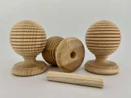 Decorative American Ash Wooden Finial Cap For Newal Post, Woodturned Home Decor - thumbnail 1