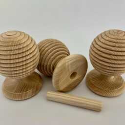 Decorative American Ash Wooden Finial Cap For Newal Post, Woodturned Home Decor - thumbnail 3
