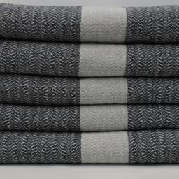 "Blanket, Beach Throw, Bed Cover, Navy Blue & Gray Blanket, Turkish Blanket, Sofa Cover, Turkish Throw, 79""x97" - thumbnail 3