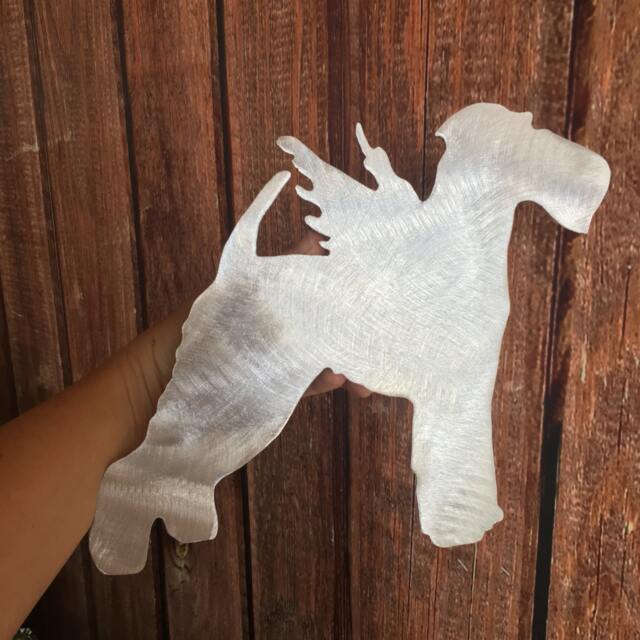 Airedale Terrier Angel, Dog Christmas Tree Topper, Holiday, Wreath Decor, Gift, Wall Hanging Or Yard Stake, Guardian Silver - image 1