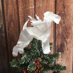 Airedale Terrier Angel, Dog Christmas Tree Topper, Holiday, Wreath Decor, Gift, Wall Hanging Or Yard Stake, Guardian Silver - thumbnail 2