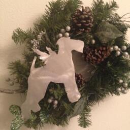 Airedale Terrier Angel, Dog Christmas Tree Topper, Holiday, Wreath Decor, Gift, Wall Hanging Or Yard Stake, Guardian Silver - thumbnail 4