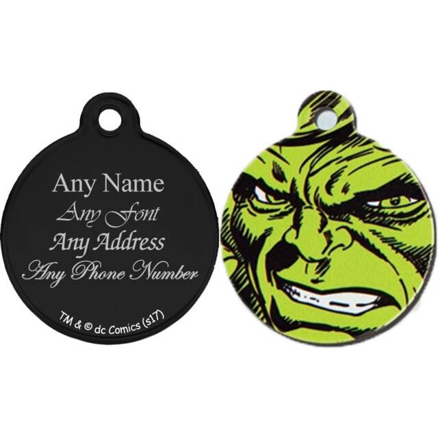 Personalised Engraved Superhero Pet Tag, Measures To 25mm, Hulk, Perfect For Any