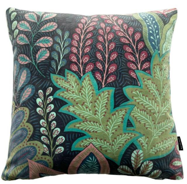 Botanical Garden Printed Cushion Cover Velvet Fabric Plants Leaves 16-20 - image 1