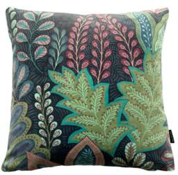 Botanical Garden Printed Cushion Cover Velvet Fabric Plants Leaves 16-20 - thumbnail 1