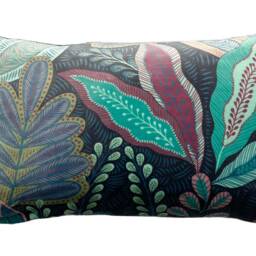 Botanical Garden Printed Cushion Cover Velvet Fabric Plants Leaves 16-20 - thumbnail 3