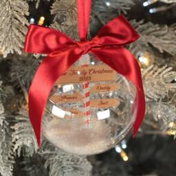 Personalised Family Christmas North Pole Snowy Acrylic Bauble Decoration - thumbnail 3