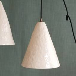 Ceramic Plug in Pendant Light. Hanging Cone, Overhead Chandelier - thumbnail 3