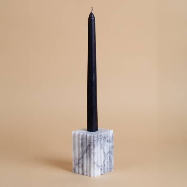 Natural Marble Candlestick Holder Rectangle Stone Candle Holder - 3.1 - image 1