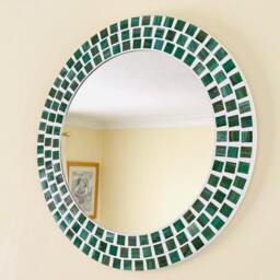 Everglades Round Green Mosaic Mirror - thumbnail 4