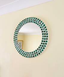 Everglades Round Green Mosaic Mirror - thumbnail 1