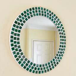 Everglades Round Green Mosaic Mirror - thumbnail 3