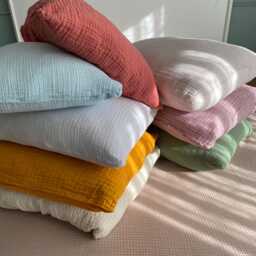 2 Organic Muslin Pillowcases Soft Cotton Gauze Sham, Queen, King, Body, Lumbar - thumbnail 2