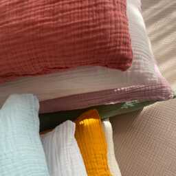 2 Organic Muslin Pillowcases Soft Cotton Gauze Sham, Queen, King, Body, Lumbar - thumbnail 4