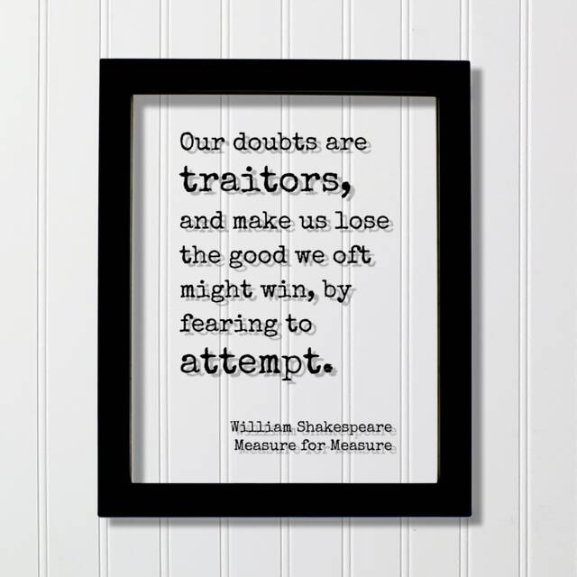 Shakespeare Quote Print - Measure For Measure, Framed Acrylic Art - image 1