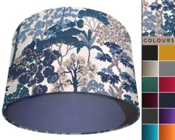 Botanical Blue Lampshade, UK Handmade Light Shade, Table Lamp Ceiling Oriental Style Modern Home - thumbnail 1