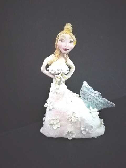 Mermaid in Wedding Dress Sculpture - image 1