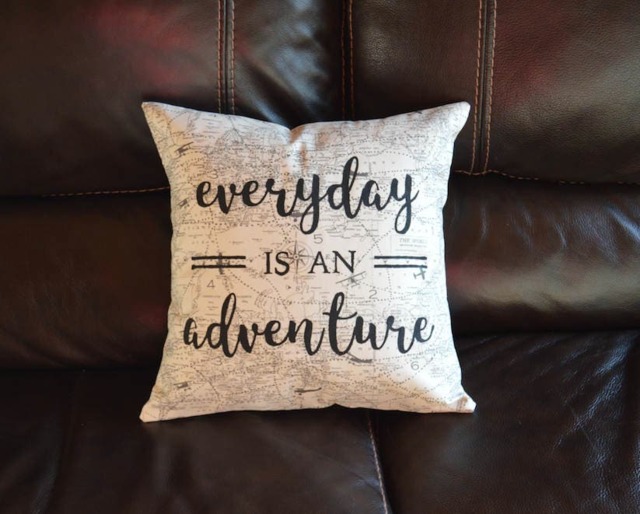 Everyday Is An Adventure Travel Quote Pillow Airplane Decorative - image 1