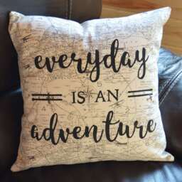 Everyday Is An Adventure Travel Quote Pillow Airplane Decorative - thumbnail 2