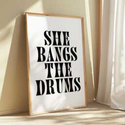 She Bangs The Drums Poster Retro Music Lyric Wall Art - thumbnail 1