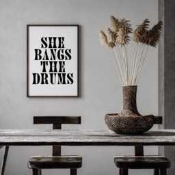 She Bangs The Drums Poster Retro Music Lyric Wall Art - thumbnail 3