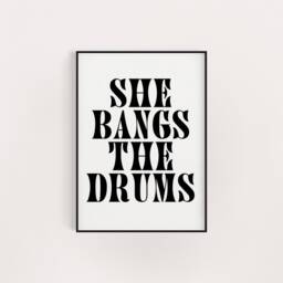 She Bangs The Drums Poster Retro Music Lyric Wall Art - thumbnail 2
