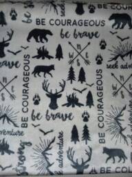 Lumberjack Woodland Animals Minky & Flannel Baby Blanket - thumbnail 1