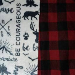 Lumberjack Woodland Animals Minky & Flannel Baby Blanket - thumbnail 2