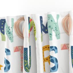 Kid's Curtain Panel - Whimsical Letters Baby Nursery Kids Fun Children Custom Alphabet Blocks By Enariyoshi - thumbnail 3