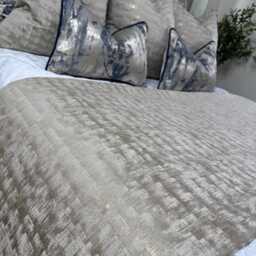 Taupe Gold Quilted Bed Runner Textured Luxury Scarf For Double - King/Neoma By Ashley Wilde - thumbnail 2