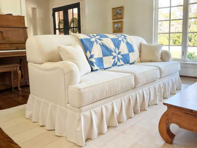 Handmade Cotton Linen Sofa Cover, Custom Size - image 1