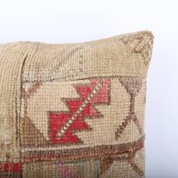 Handwoven Kilim Pillow Cover, Turkish Rug Cushion, 16x16 - thumbnail 3