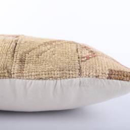 Handwoven Kilim Pillow Cover, Turkish Rug Cushion, 16x16 - thumbnail 4