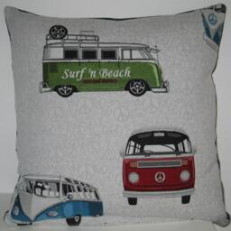 Decorative Cushion Cover Bus Sewn From Tapestry & Denim Fabric Peace Chilling Surfing Freedom Sea Camping Holiday Beach Water Noble - thumbnail 3