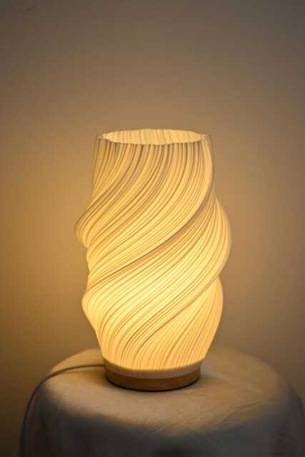 3D Printed Table Lamp, Home Art Decoration, Bedroom Minimalist Lighting For Modern Interiors, Housewarming Gift - image 1