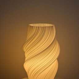 3D Printed Table Lamp, Home Art Decoration, Bedroom Minimalist Lighting For Modern Interiors, Housewarming Gift - thumbnail 2
