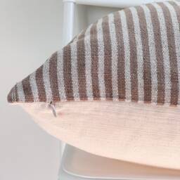 Handwoven Hmong Hemp Pillow Cover Brown & Tan Boho Farmhouse Decor - 20x20 - thumbnail 3