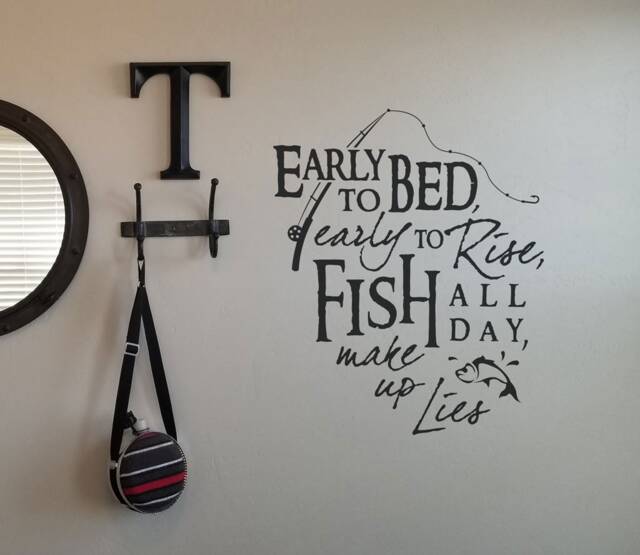 Fisherman Quote Vinyl Wall Decal Fishing Home Decor - image 1