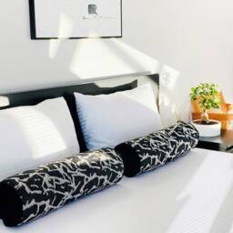 Minimalist Boho Style Long Bolster Pillow Cover Bohemian Cotton-Linen Decorative Boho Bedding Round - Only Cover - thumbnail 3