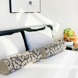 Minimalist Boho Style Long Bolster Pillow Cover Bohemian Cotton-Linen Decorative Boho Bedding Round - Only Cover - thumbnail 2